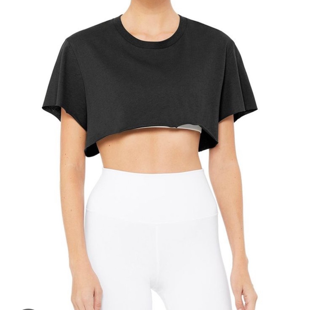 Alo Yoga Cropped Short Sleeved Tee Top